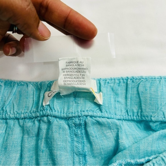 C&C California Seafoam Green 100% Linen Shorts Womens Size Small Beach Summer - Picture 6 of 6